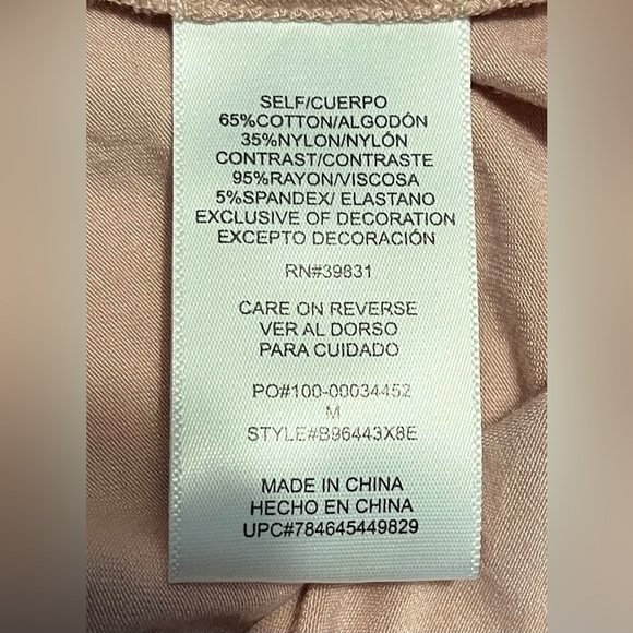 Democracy Layered Lace Dusty Pink Blouse size M - Picture 13 of 16